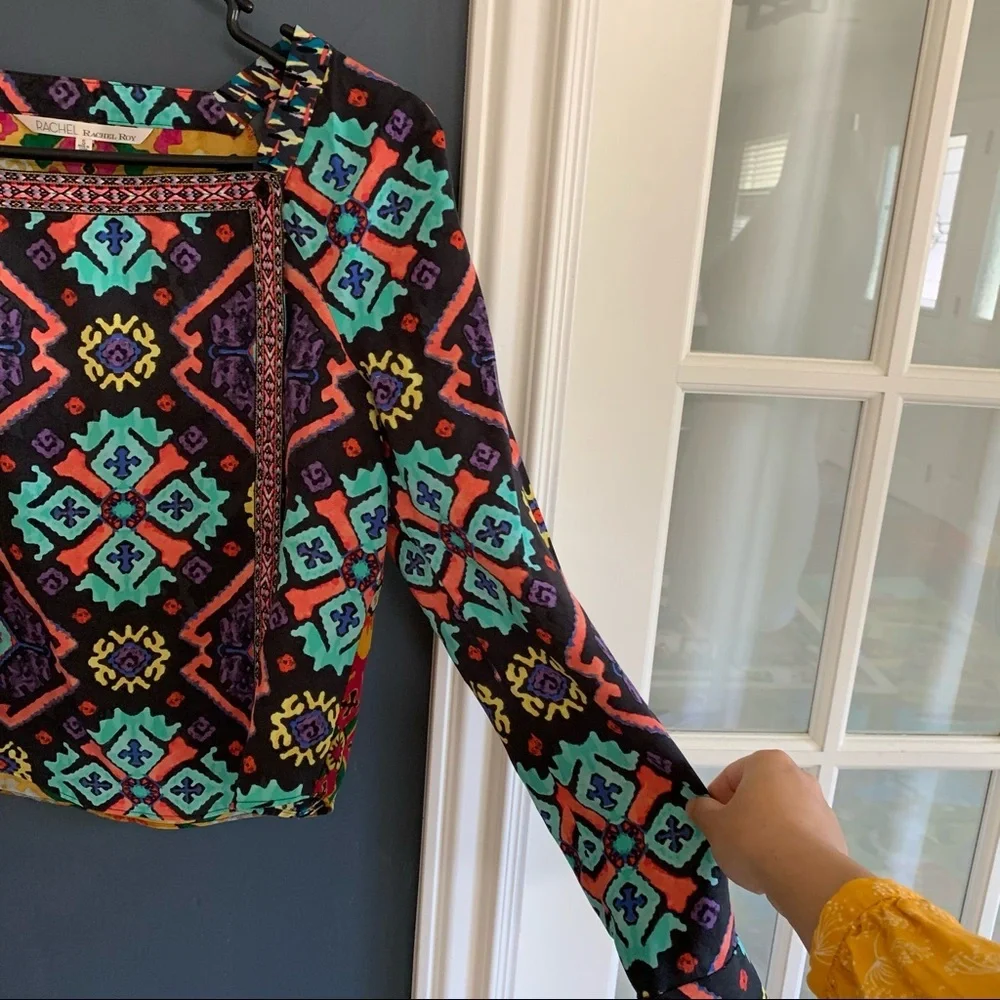 Rachel by Rachel Roy Abstract‎ Aztec Vibrant Colorful Jacket. S - Picture 10 of 11